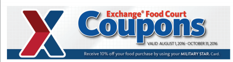 AAFES PX FOOD COURT COUPONS: Now Oct 31st RETAIL SALUTE
